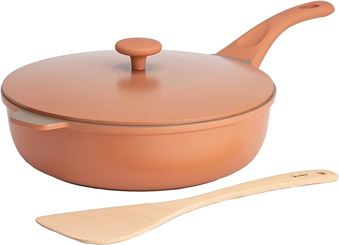 Goodful All-in-One Pan, Multilayer Nonstick, High-Performance Cast Construction, Multipurpose Design Replaces Multiple Pots and Pans, Dishwasher Safe Cookware, 11-Inch, 4.4-Quart Capacity, Terracotta