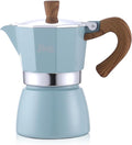 Espresso Maker Stovetop,Camping Moka Pot 2 Cup/120ML,Stove Top Espresso Italian Coffee Maker,Easy to Use (Blue)