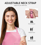 Syntus Apron for Men Women, Adjustable Cooking Kitchen Chef Aprons with 2 Pockets, Cotton/Polycotton/Polyester