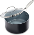 GreenPan Valencia Pro Hard Anodized Healthy Ceramic Nonstick 2QT Saucepan Pot with Lid, PFAS-Free, Induction, Dishwasher Safe, Oven Safe, Gray