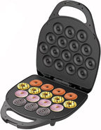 110/220V Electric 16 Capacity Mini Donut Maker Non Stick Donut Maker Baking Machine, Cake Pop Maker for Breakfast