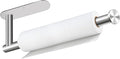 Paper Towel Holder, Self Adhesive or Drilling Paper Towel Holder Under Cabinet, Stainless Steel Silver Paper Towel Holders Wall Mount for Kitchen, Bathroom, Sink, Pantry, Fridge