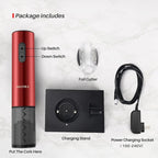 Secura Electric Wine Opener, Automatic Electric Wine Bottle Corkscrew Opener with Foil Cutter, Rechargeable (Red)