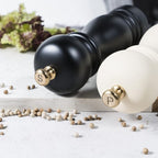 Salt and Pepper Grinder Pepper Mill Grinder Pepper Grinders Shakers Salt Mill Set of 2 with Adjustable Ceramic Rotor 7 Inch Black and White