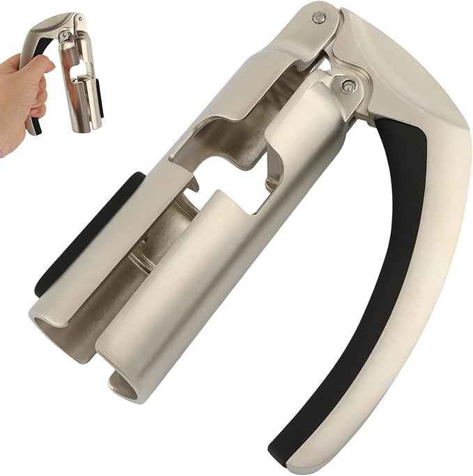 Champagne Bottle Opener, Bar Jar Cork Puller, Zinc Alloy Sparkling Wine Cork Puller with Ergonomic Handle, Durable Bottle Opening Tool for Wine Lovers(SIZE:Opener)