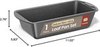 Nonstick Loaf Pan Set Pack of 1, Carbon Steel 11" Large Baking Bread Pan, Oven Safe Up to 450°F, PFOA, PFOS, PTFE Free, Space Saving Stackable Design, Stain Resistant, Dishwasher Friendly, Gray Marble