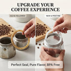 Sivaphe 9 Cup Stovetop Espresso Coffee Maker Replacement Infuser Parts Only for 450ml Aluminum Italian Moka Pot, 1 Filter and 3 Silicone Gasket Seals