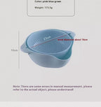 Kitchen Pro Double Rotatable Colander, Blue Plastic Vegetable and Fruit Strainer Bowl with Dual Draining Baskets, Kitchen Sink Drainer