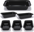 Yoehka 6 Pack Bread Pan Set, Non-Stick 8×4 Loaf Pans for Baking Homemade Bread, Sourdough, Brownies, Cake, Carbon Steel, Rectangle Baking Pans (Black)