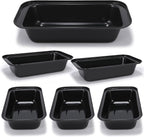 Yoehka 6 Pack Bread Pan Set, Non-Stick 8×4 Loaf Pans for Baking Homemade Bread, Sourdough, Brownies, Cake, Carbon Steel, Rectangle Baking Pans (Black)