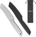2 pcs Plastic Knife for Nonstick Pans lettuce knife with serrated Blade Plastic Knife Set for Cutting Fruits, Veggies and Bread, Black and Grey