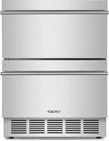 ORYMUSE Outdoor Drawer Refrigerator, 24 Inch Undercounter Beverage Cooler Fridge with Stainless Steel Seamless Door Can Hold 154 Cans w/Powerful Cooling Compressor for Kitchen and Commercial