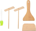 Wear-resistant Crepe Spreader and Pancake Spatula Set 5pcs Kitchen Gadget Kit for Household Crepe and Pancake Making Convenient Cooking Tool for Breakfast Preparation