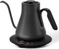 Cocinare Barista Collection Gooseneck Electric Kettle, ±1℉ Precise Temperature Control for Pour-Over Coffee & Tea, Quick Heating 1500W, Stainless Steel Interior, 0.9L (Matte Black)