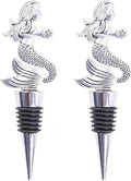 Zinc Alloy Animal Bar Liquor Bottle Pourer Liquor Pour Spout Sdjdhej 2Pcs Mermaid Head Bottle Tipping Nozzle Silicone Stoppers for Christmas and Halloween Decorations (mermaid)