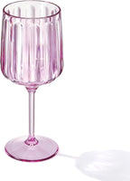 Khen Acrylic Lucia Stemmed Goblets - Unbreakable Wine Glasses Reusable Drinking Cups Dishwasher Safe Elegant Stemware for Cocktail Champagne | Kitchen Bar Party | Set of 6 |14oz | Lilac