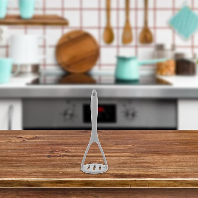 ABOOFAN Potato Masher, Silicone Manual Masher Nonstick Pumpkin Ricer Press Mashed Mud Crusher Kitchen Tools for Bean Root Vegetables Fruits Baby Food Avocado Garlic Grey