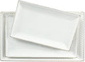 Kassel Ceramic Serving Platter Set | 16”/14”/12” Rectangular Serving Trays for Entertaining at Parties and Weddings | Oven Safe Extra Large Serving Trays for Tacos, Steak, and Cake
