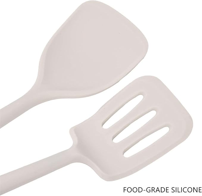Silicone Kitchen Utensils Set 10 Piece, Heat Resistant, Non-Stick, Wooden Handle Cooking Tools