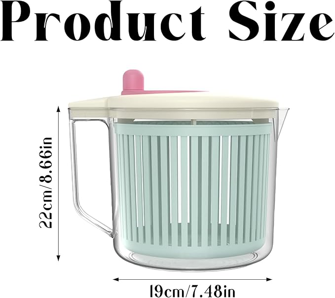 2.5L Mini Salad Spinner Small, Lettuce Spinner with Vegetable Washing Basket, Fruit Washer, Salad Washer