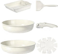 GiPP Ceramic Pots and Pans Set Non Stick, Nonstick Detachable Handle Cookware Sets, Non Toxic Induction Kitchen Pot and Pan with Removable Handle, Healthy RV Cookware, Dishwasher ＆Oven Safe, 7 Piece
