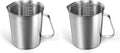 Newness Measuring Cup, [Upgraded, 3 Measurement Scales, Including Cup Scale, ML Scale, Ounce Scale], Stainless Steel Measuring Cup with Marking with Handle, 32 Ounces (1.0 Liter, 4 Cup) (Pack of 2)