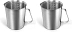 Newness Measuring Cup, [Upgraded, 3 Measurement Scales, Including Cup Scale, ML Scale, Ounce Scale], Stainless Steel Measuring Cup with Marking with Handle, 32 Ounces (1.0 Liter, 4 Cup) (Pack of 2)