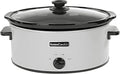 HOMECOOKIN 8 Quart Slow Cooker Oval Manual Pot Food Warmer with 3 Cooking Settings, White Stainless Steel