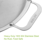 9" Large Mesh Strainer, Stainless Steel 18/8 Extra Fine Quinoa Sieve, with Solid Sturdy Handle, Flour Filter with Wider Hook