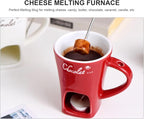 Garneck 2 Sets Chocolate Fondue Mugs Ceramic Multifunction Pot Chocolate Mug Porcelain Melt Chocolate Fondue Crucible Mini Fondue Pot for Cheese Caramel Butter