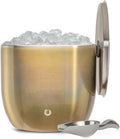 Snowfox XL - Insulated Ice Bucket with Lid/Scoops, Premium Vacuum Insulated Stainless Steel Ice Buckets for Parties, Ice Box, Home Bar Accessories, Parties Supplies, Bar Decor, 7L, Shimmer Gold