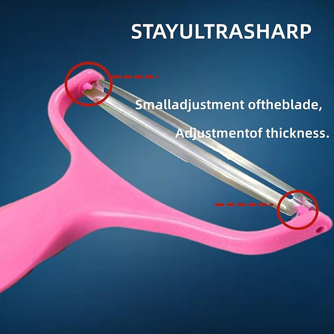 egetable,Potato,Fruit peeler cabbage cutting machine shredded kitchen stainless steel peeling knife gadget shredded cabbage Coleslaw, a must-have tool for western restaurants(Pink)