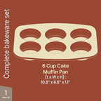 Bake with Elegance: 6-Cup Cake/Muffin Pan Set - Blue, Teal, Marble, Golden, Cream - Aluminized Steel with Ceramic Non-Stick Coating, PFOA & PFAS Free - Non-Toxic, Heavy-Duty Bakeware