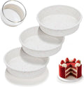 SJ 8 Inch Silicone Round Cake Pan with Metal Reinforced Frame Set of 3, Nonstick Silicone Cake Mold for Baking Suitable for Making Layers, Cheese & Chocolate Cakes