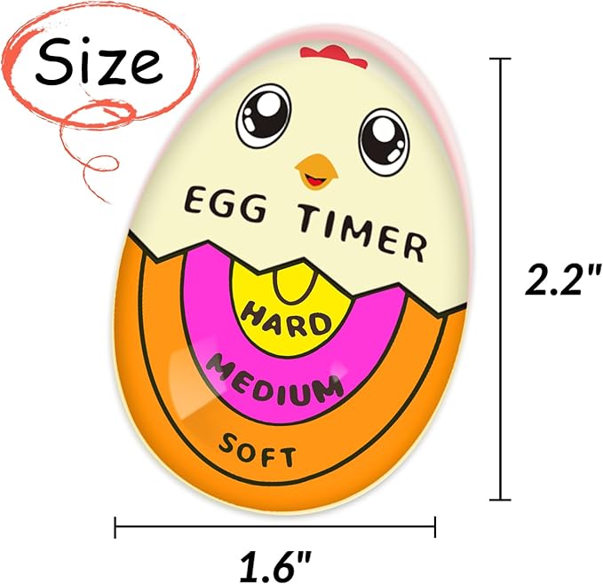 Lasubst Egg Timer for Boiling Eggs that Changes Color When Done, Orange