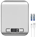Digital Shipping Scale,Stainless Steel Panel, Accurate Portable Postal Scale for Packages, Small Business,Kitchen, Food, Handmade, Liquids, and Boutique (Silver Black Rechargeable(10kg/1g))