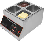 500W Electric Melting Pot for Chocolate w/Digital Display Control,Commercial Chocolate Warmer Melting Pot Chocolate Melter Pot Machine for Home or Bakery Use 4 Tanks for 26.46lb of Tempered Chocolate