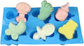 Joyeee 1Pcs Baby Shower Theme Silicone Mold, Little Feet Bear Baby Carriages Baby Pacifier Fondant Mold for Sugarcraft, Cupcake, Ice Cube, Pastry, Polymer Clay, Soap, Wax Melt Making, Cake Decoration