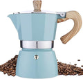 MORDEN MS Moka Pot - Stovetop Espresso Maker 3 Cup/5 OZ Italian Coffee Maker Camping Coffee Pot Manual Cuban Coffee Percolator for Cappuccino or Latte- Blue