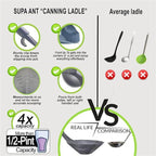 Supa Ant Canning Supplies - US Assembled Certified Food Grade Stainless Steel Canning Kit with XL Ladle, Wide Kitchen Funnel, Jar Lifter and Wrench, Bubble Popper/Measurer, Lid Lifter, Kitchen Tongs