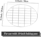 Enamel Roaster Pan With Lid and Rack Set 13"19"Granite Roasting Pans, Oval Large Turkey Baking Pan Suitable for Cooking 20lb Poultry and Beef High Temperature Resistance Oven Cookware