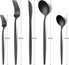 60-Piece 12 Setting Black Silverware, Food-Grade Stainless Steel Flatware Cutlery Set for Home, Office, Restaurant, Hotel