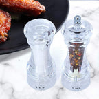 LHS Pepper Mill and Salt Shaker Set of 2 Salt and Pepper Mill Shaker with Adjustable Coarseness-Clear