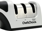 Chef'sChoice Manual Knife Sharpeners for 15- and 20-Degree Straight-Edge and Serrated Knives with Diamond Abrasives Precise Angle Control & Compact Footprint, 2-Stage, Gray