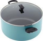 Farberware Cookware Nonstick Stockpot with Lid, 10.5 Quart, Aqua