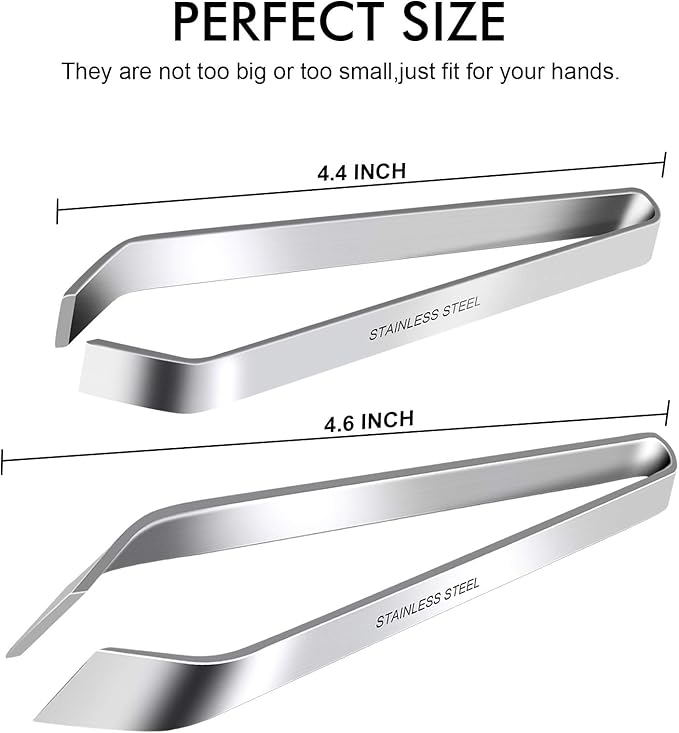 ZAUGONTW Fish Bone Tweezers, Professional Stainless Steel Flat and Slant Pliers Set for Kitchen Salmon Trout, 3 SET