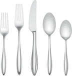 Lenox Sculpt 65-Piece Flatware Set, Metallic