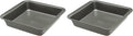 Ecolution Bakeins Cookware Non-Stick Heavy Duty Carbon Steel, Square 9”, Gray (Pack of 2)