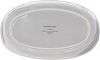 Rachael Ray Ceramics Bubble and Brown Oval Baker Set, 2-Piece, Light Sea Salt Gray -