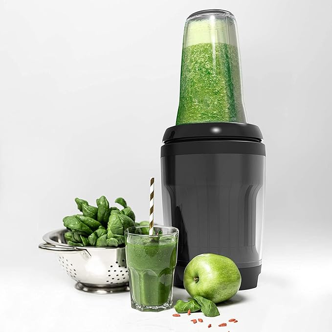 Promixx MiiXR X7 Personal Blender for Shakes and Smoothies - with Performance Nutrition Protein Mixer X-Blade and Shaker Bottle Agitator, Smoothie Blender/Maker, Highly Efficient (7 Piece Set)